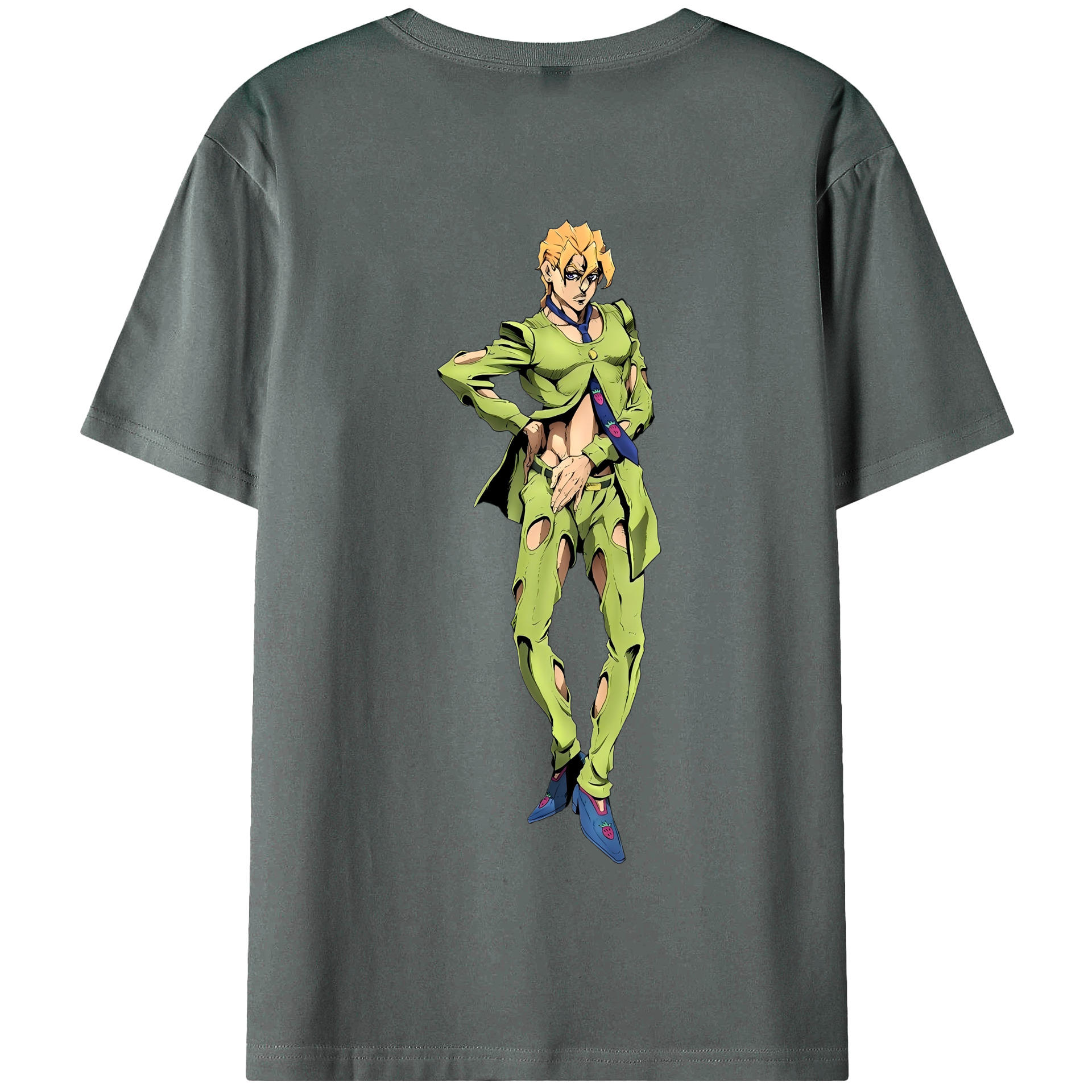 （画像用） ジョジョの奇妙な冒険 パンナコッタ?フー JoJo's Bizarre Adventure Pannacotta Fugo 綿100％半袖Tシャツ（背面プリント）